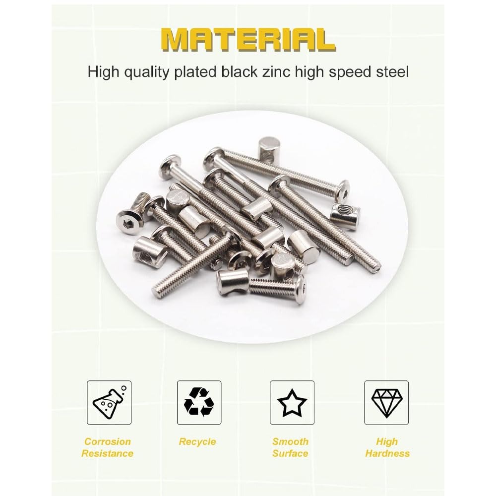 20세트 아기 침대 나사 세트 - 아기 침대 나사 하드 - Furniture Hardware Barrel Nut 리뷰 및 가격