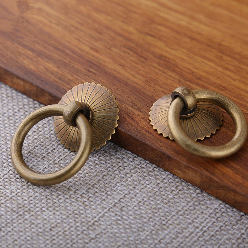 빈티지 황동 캐비닛 링 손잡이, 골드 당김, 주방 서랍 - Zinc Furniture Hardware 리뷰 및 가격