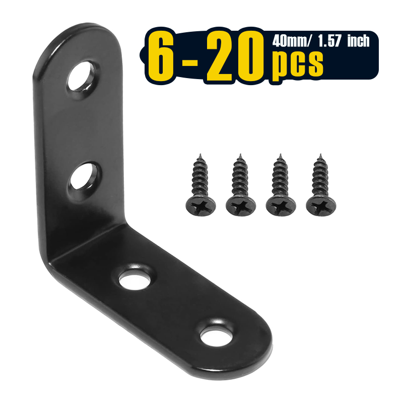 6-20개 블랙 코너 브레이스 L 브래킷, 40mm 스 - Corner Bracket Angle 리뷰 및 가격
