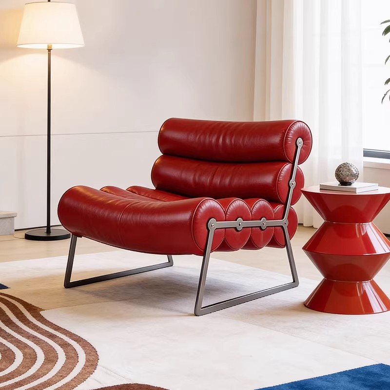 이탈리아 미니멀리스트 롤러 체어, 버건디 소파, 싱글  - Furniture Hardware Stores 리뷰 및 가격