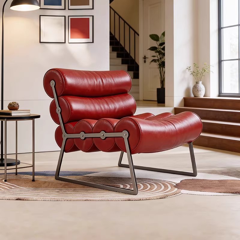 이탈리아 미니멀리스트 롤러 체어, 버건디 소파, 싱글  - Furniture Hardware Stores 리뷰 및 가격