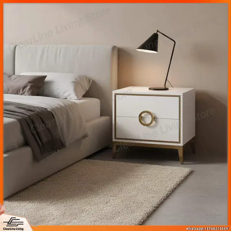 모던 미니멀리스트 화이트 래커 마감 침대 협탁, 골드  - Furniture Hardware In China 리뷰 및 가격