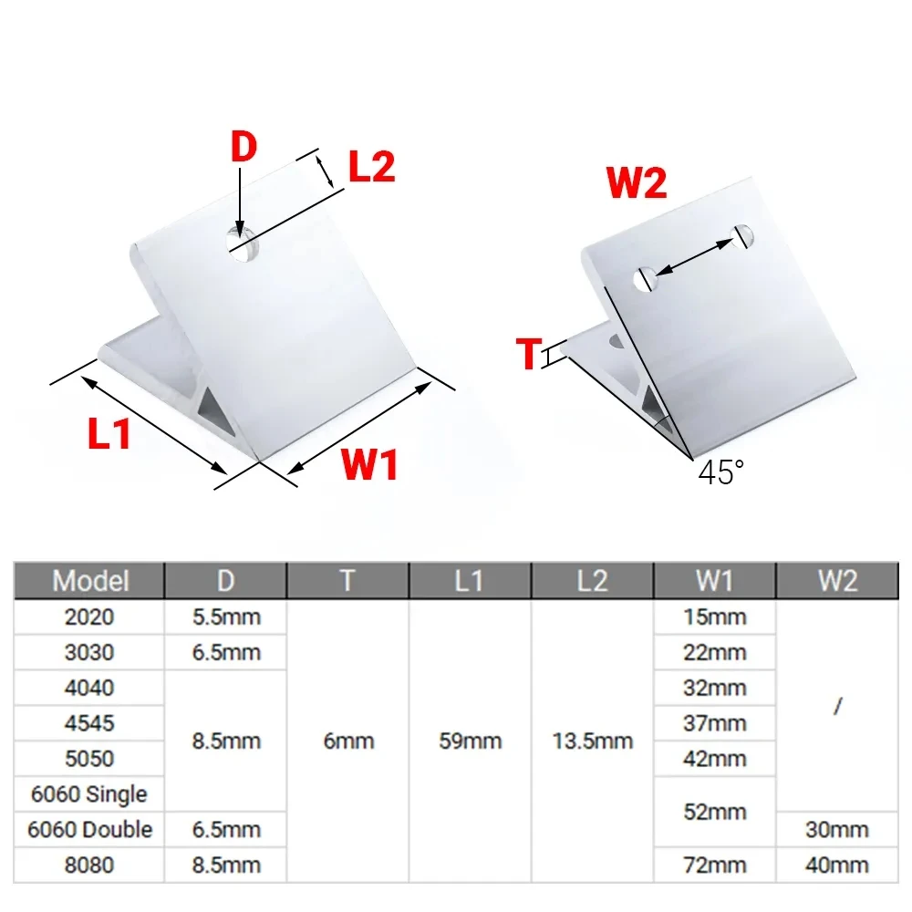 4Pcs 45도 각도 코너 브래킷 2020 3030 4 - Corner Bracket Angle 리뷰 및 가격