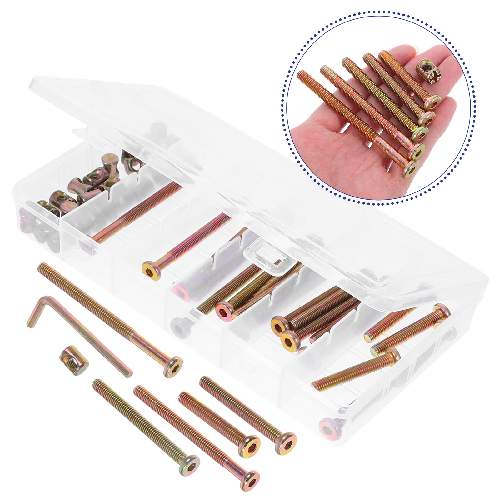 49Pcs 육각 소켓 나사 및 배럴 너트 키트 M6x4 - Furniture Hardware Barrel Nut 리뷰 및 가격