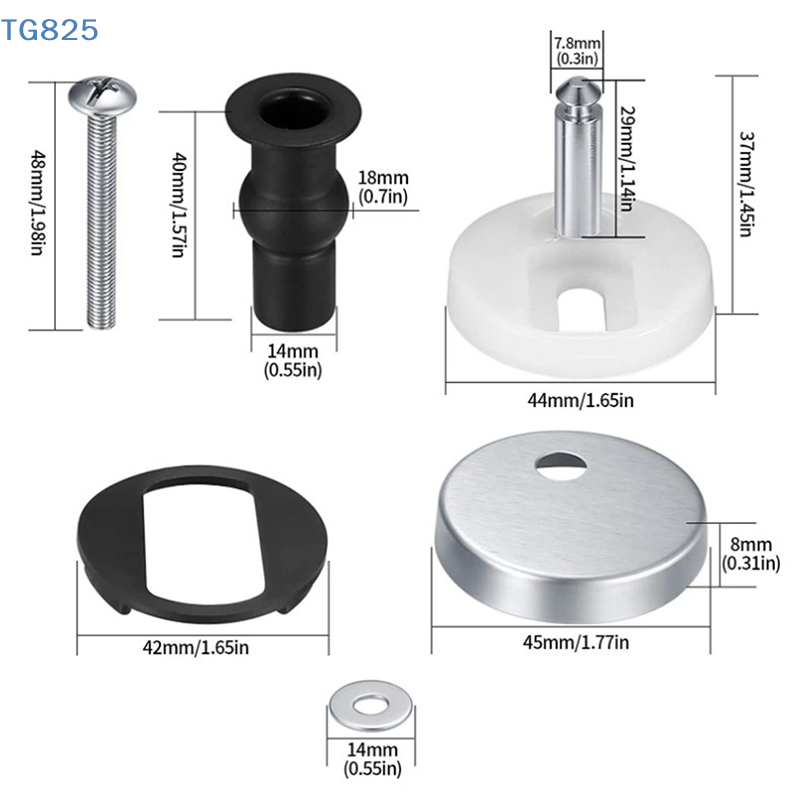 【AN】2개 변기 시트 힌지 상단 고정 힌지 팩 마운팅 - Furniture Hardware Screws 리뷰 및 가격