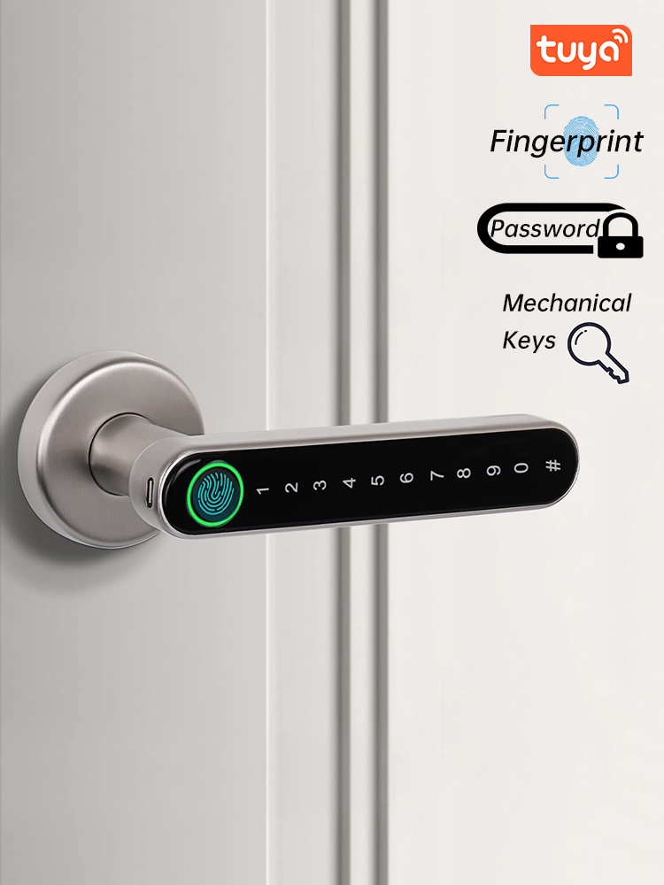 KAK 스마트 지문 도어 잠금 장치 검정색 생체 인식  - Zinc Furniture Hardware 리뷰 및 가격