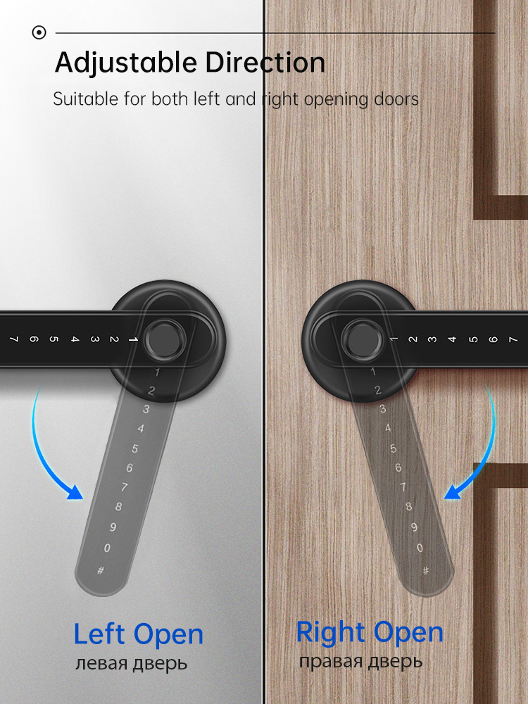 KAK 스마트 지문 도어 잠금 장치 검정색 생체 인식  - Zinc Furniture Hardware 리뷰 및 가격