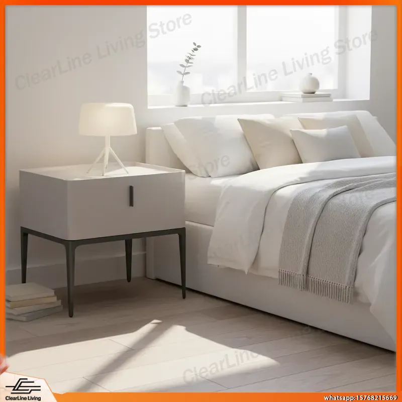 모던 미니멀리스트 화이트 래커 침대 협탁, 블랙 하드웨 - Furniture Hardware In China 리뷰 및 가격