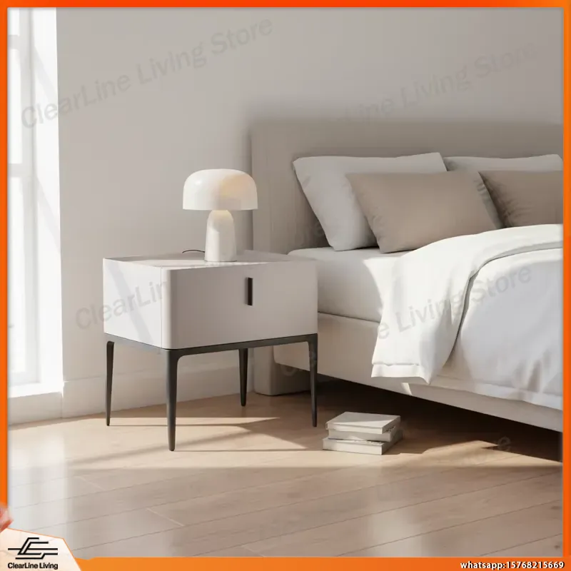 모던 미니멀리스트 화이트 래커 침대 협탁, 블랙 하드웨 - Furniture Hardware In China 리뷰 및 가격